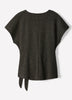 Short-Sleeve Top with Knot Detail at Waist