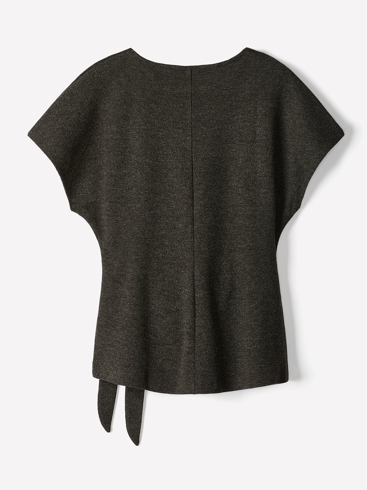 Short-Sleeve Top with Knot Detail at Waist