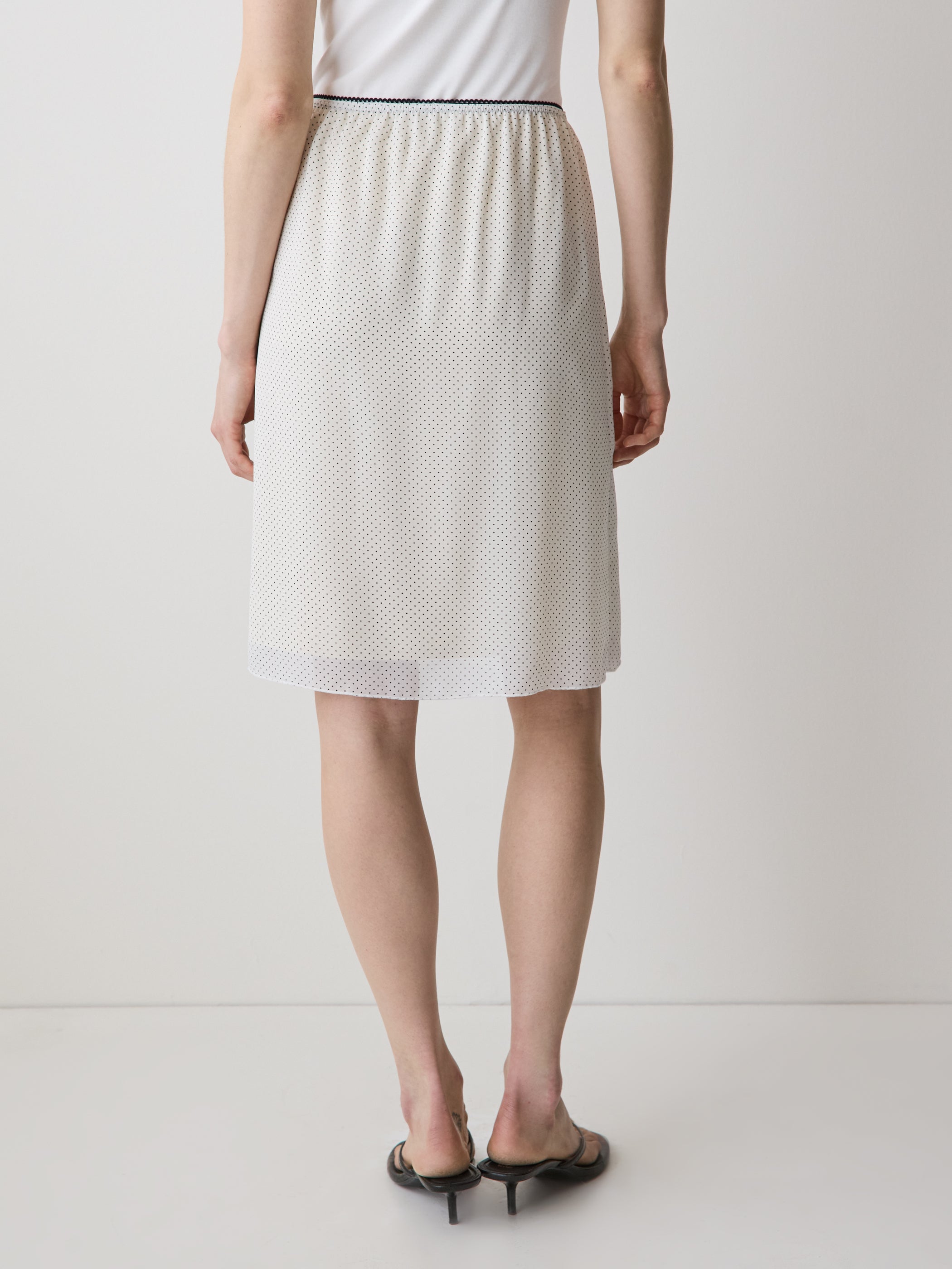 High-Rise Straight Chiffon Skirt