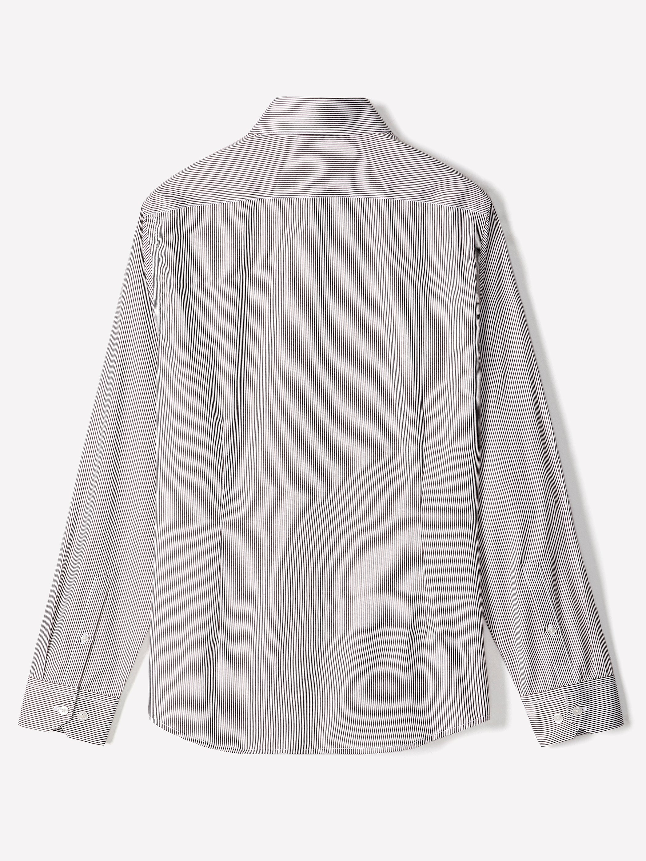 Slim Fit Cotton Woven Shirt Rust Stripe