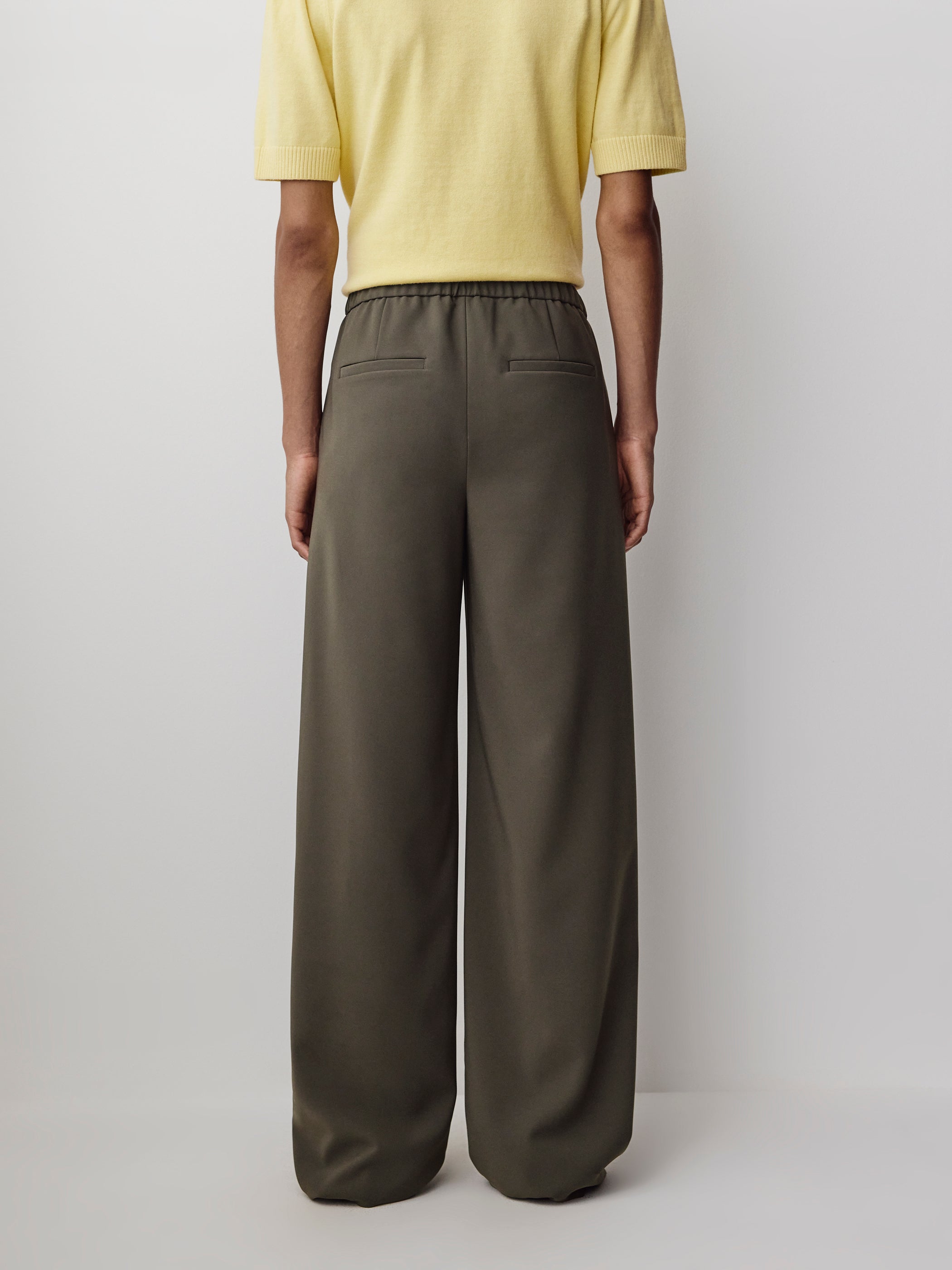 Pull-On Mid-Rise Wide-Leg Pant