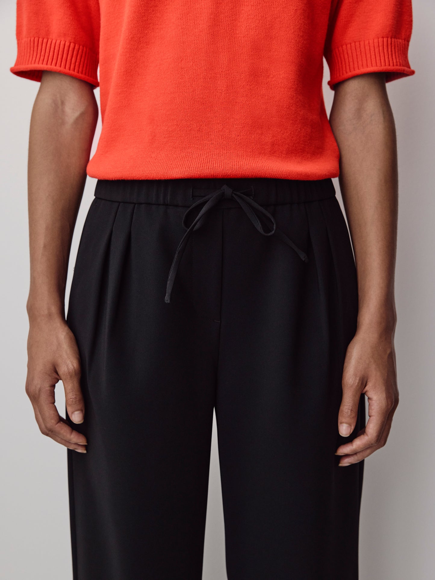 Pull-On Mid-Rise Wide-Leg Pant