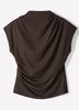 Extended-Sleeve Crew-Neck Draped Top