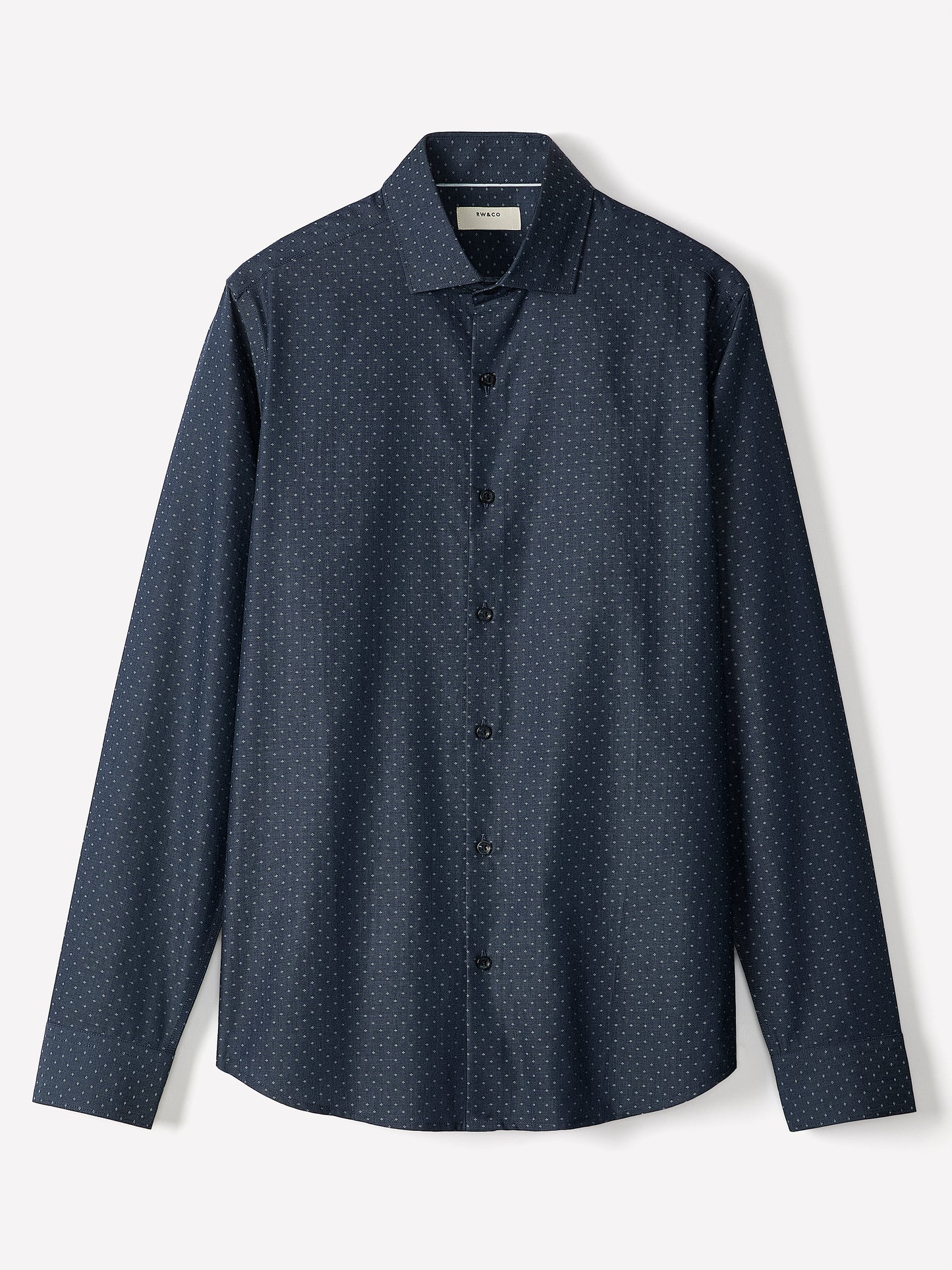 Slim Fit Cotton Shirt with Stand Collar