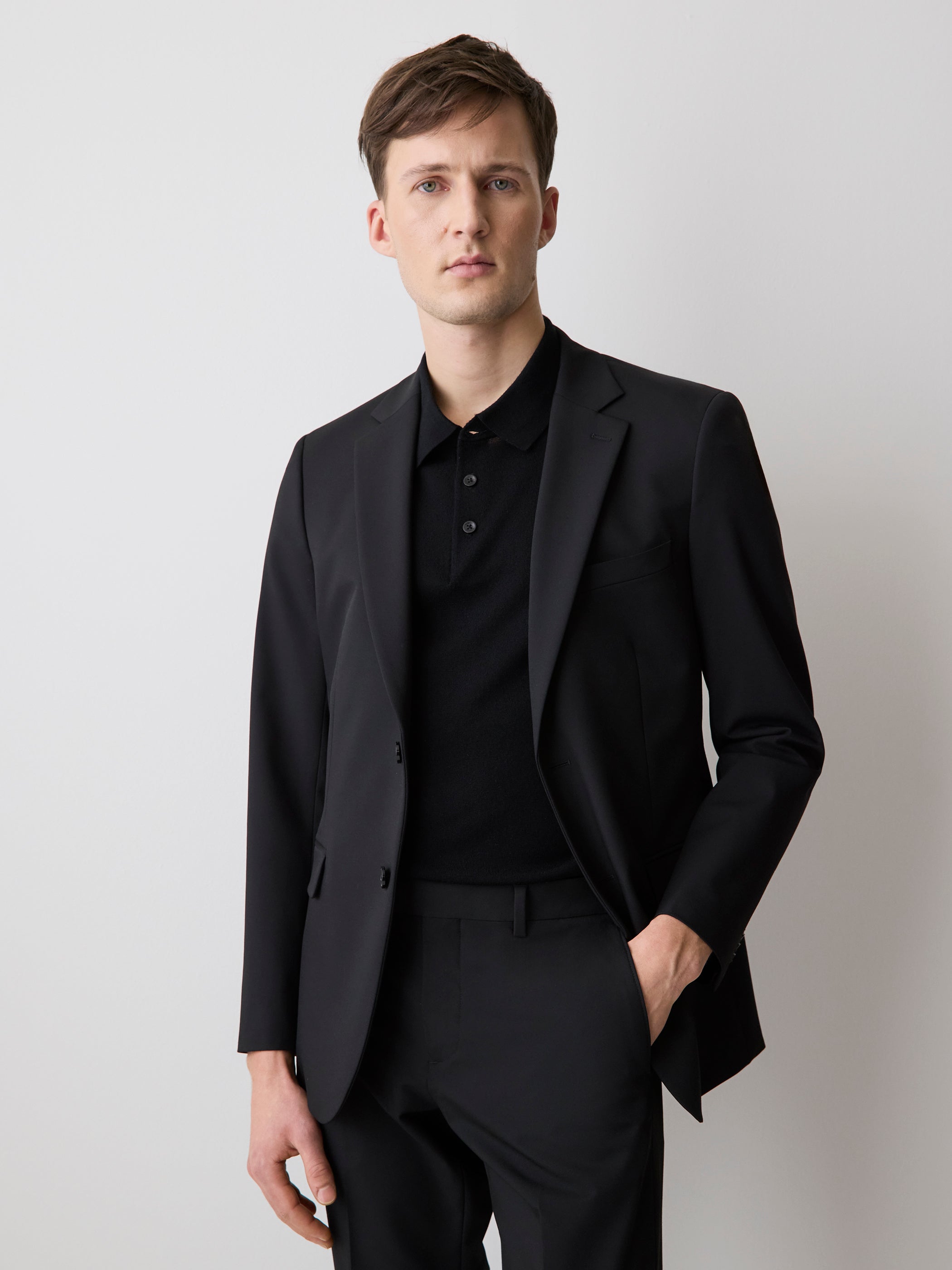 Black Slim Fit E-Tech Blazer