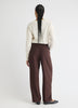 Twill High-Rise Barrel Pant
