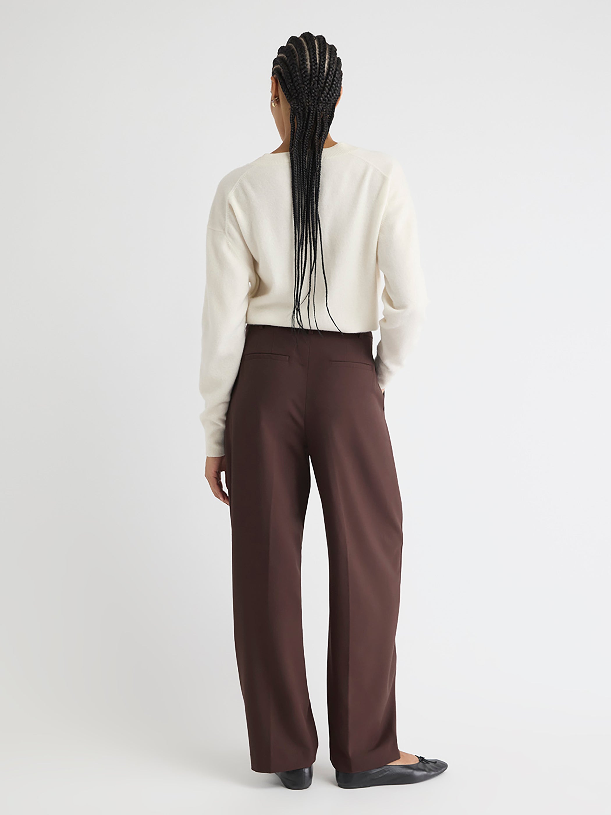 Twill High-Rise Barrel Pant