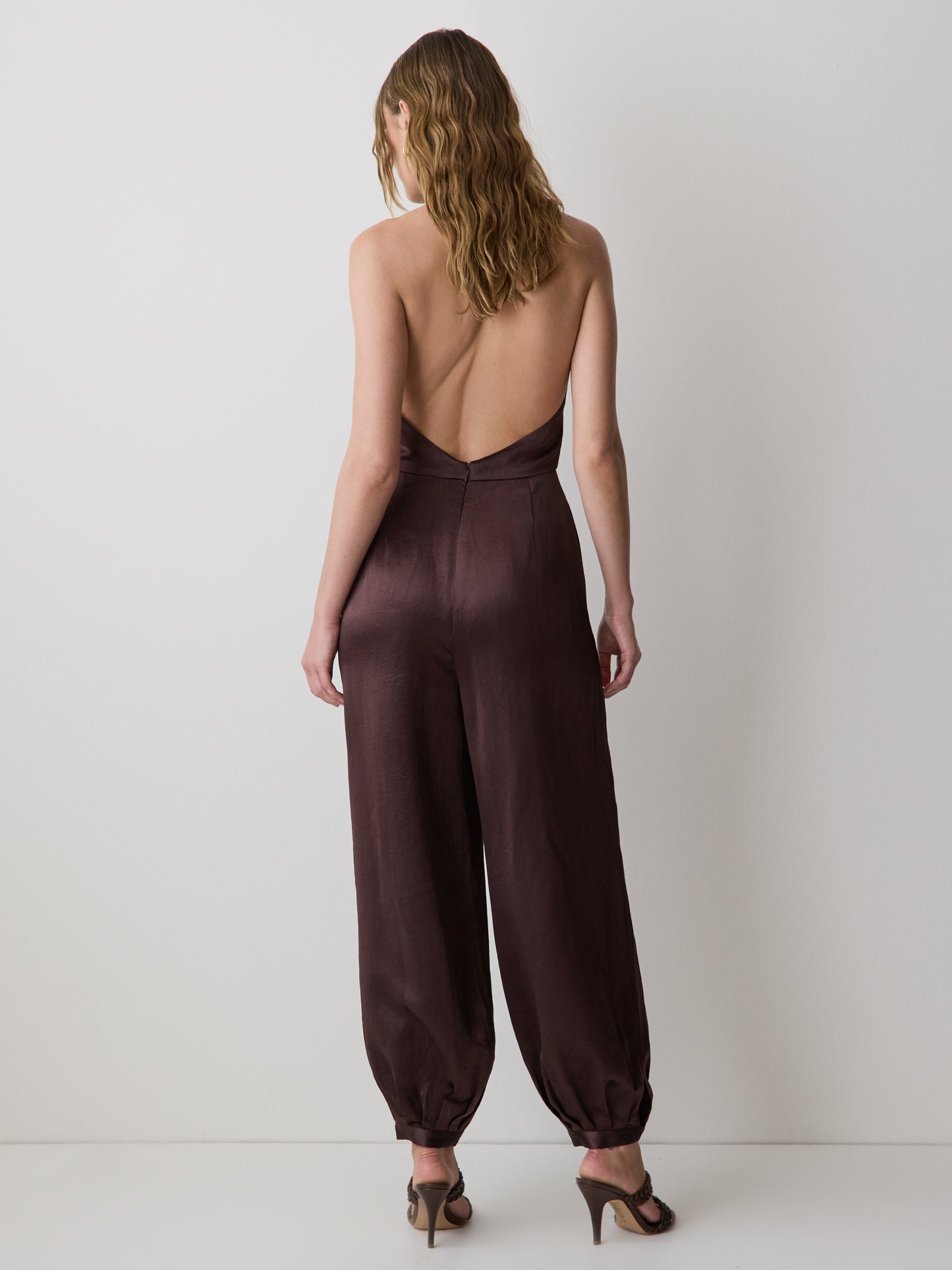 Sleeveless Wide-Leg Jumpsuit with Open Back