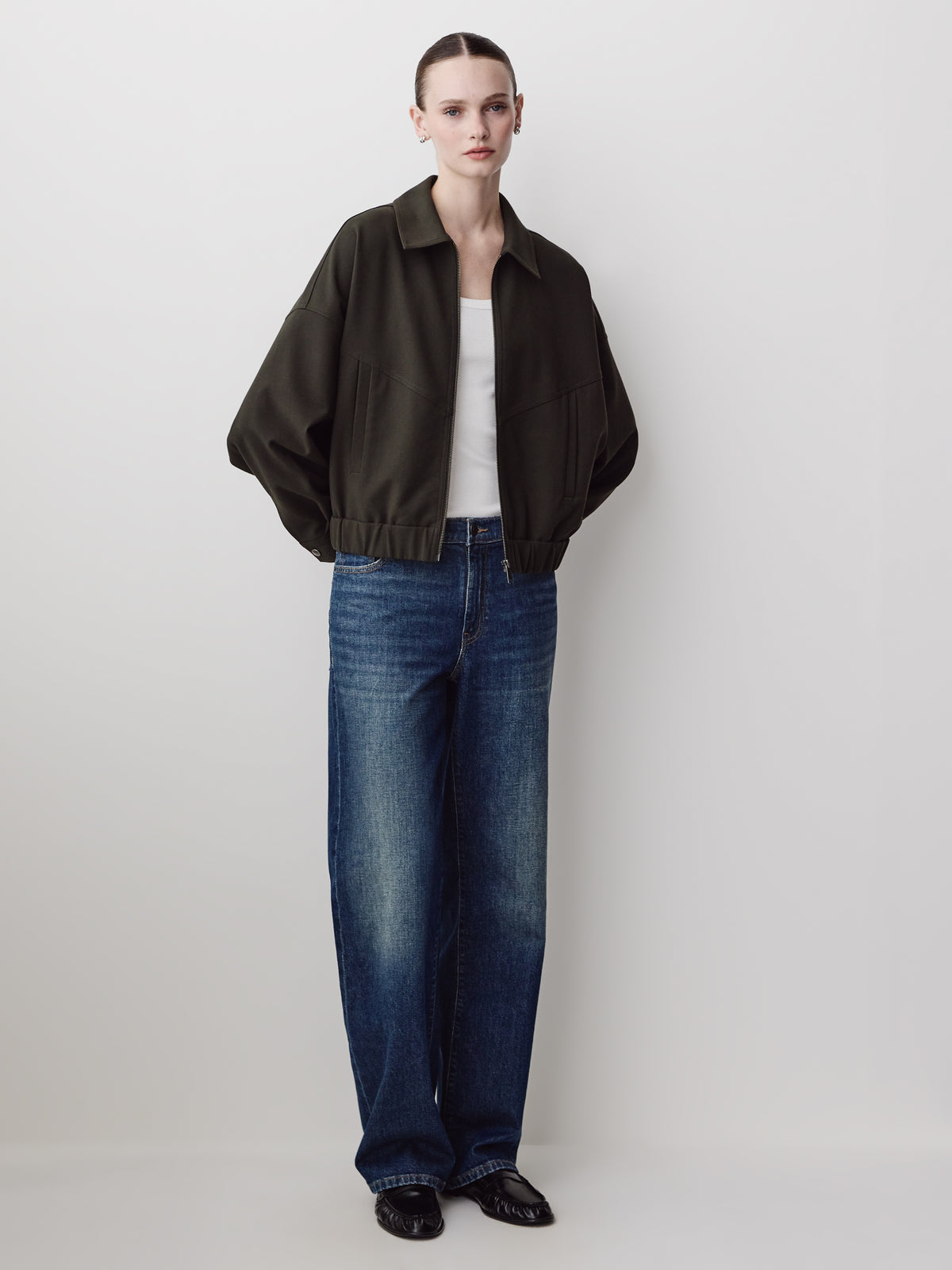Bomber Jacket Stretch Heavy Twill Fabric