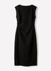 Sleeveless Woven Dress with Cow Neck, Polyester Blend