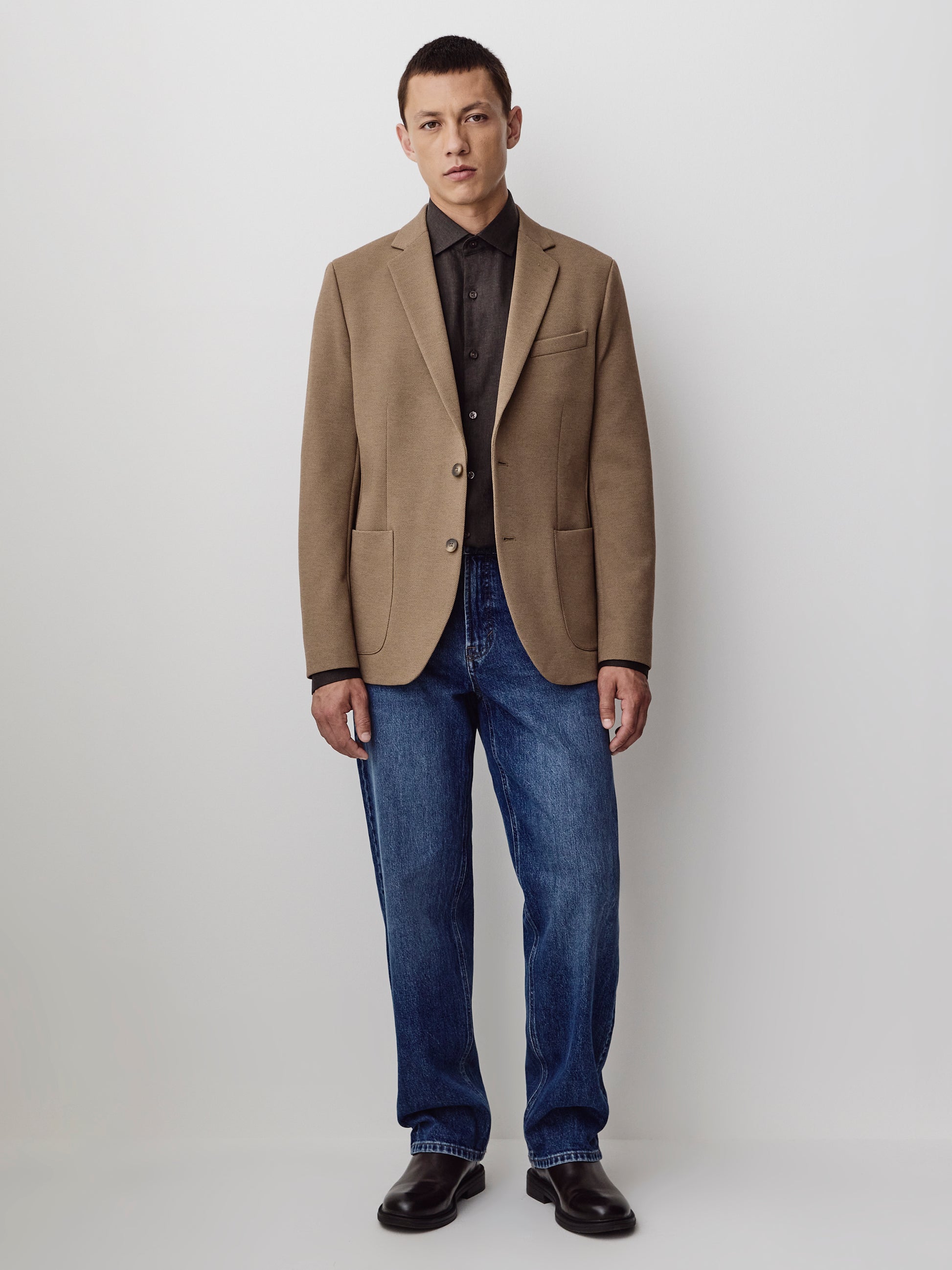 Slim Fit Knit Blazer