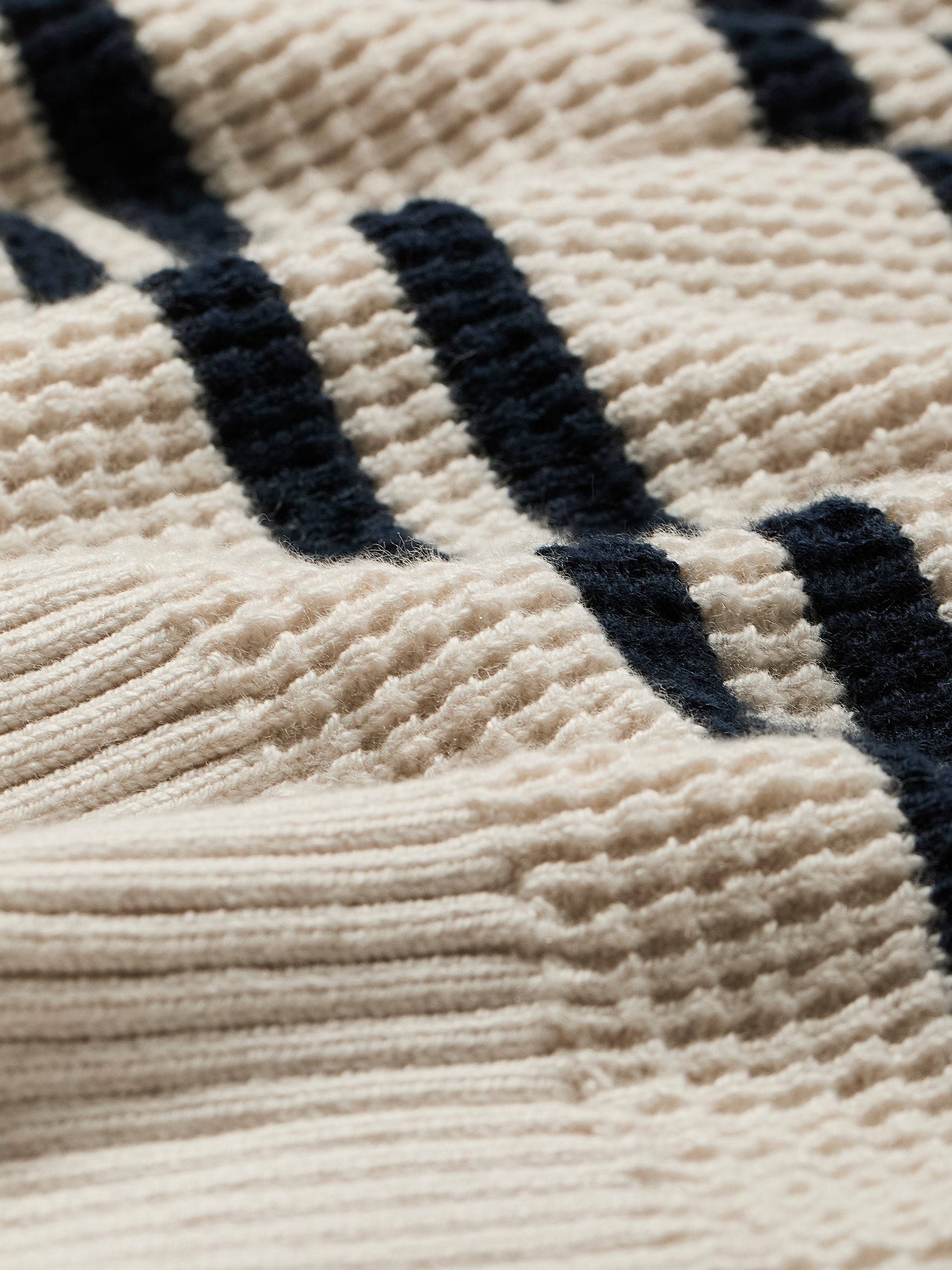 Men's Knit Stripe Crewneck Sweater Cotton Blend