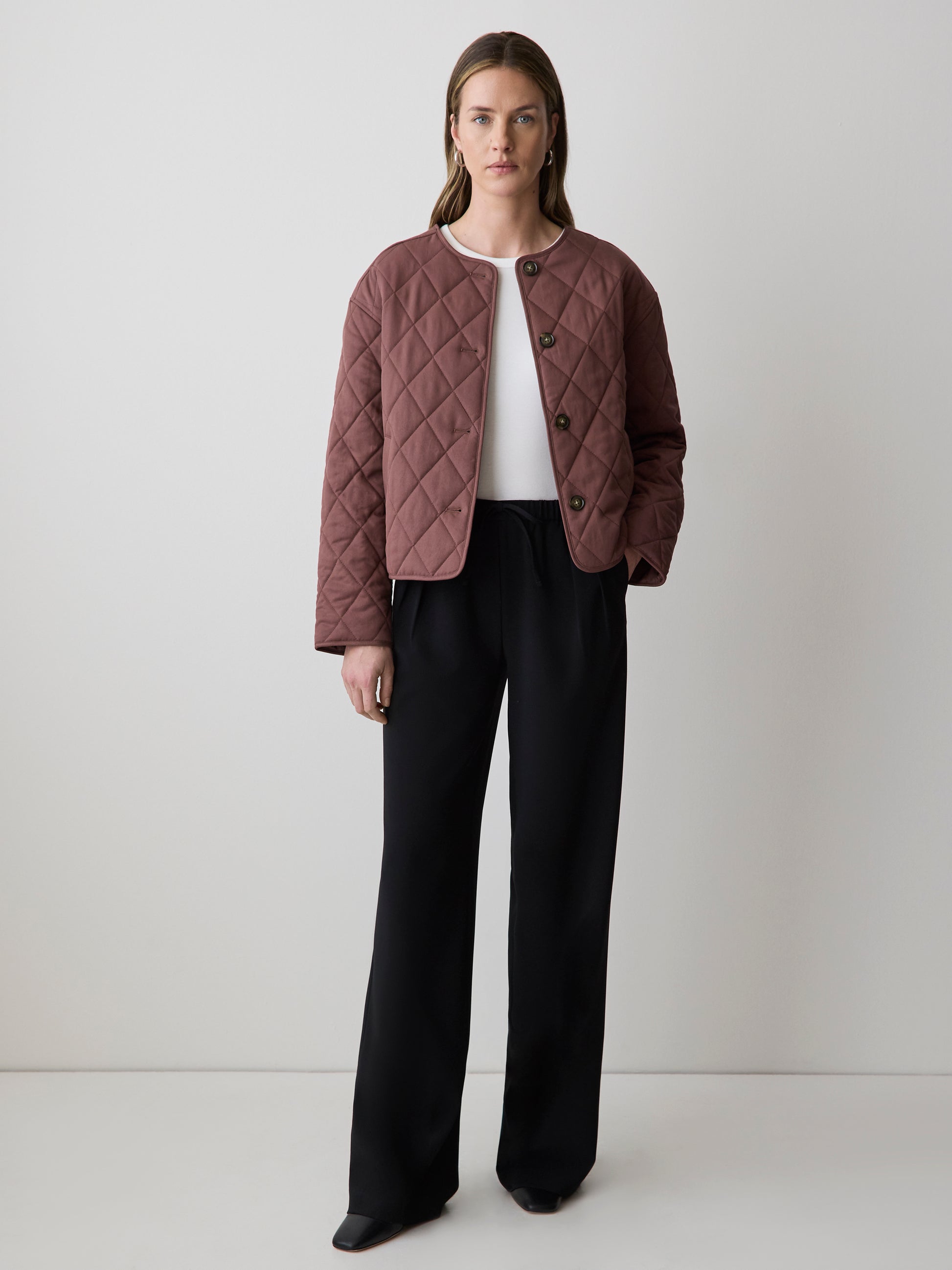 Pull-On Mid-Rise Wide-Leg Pant