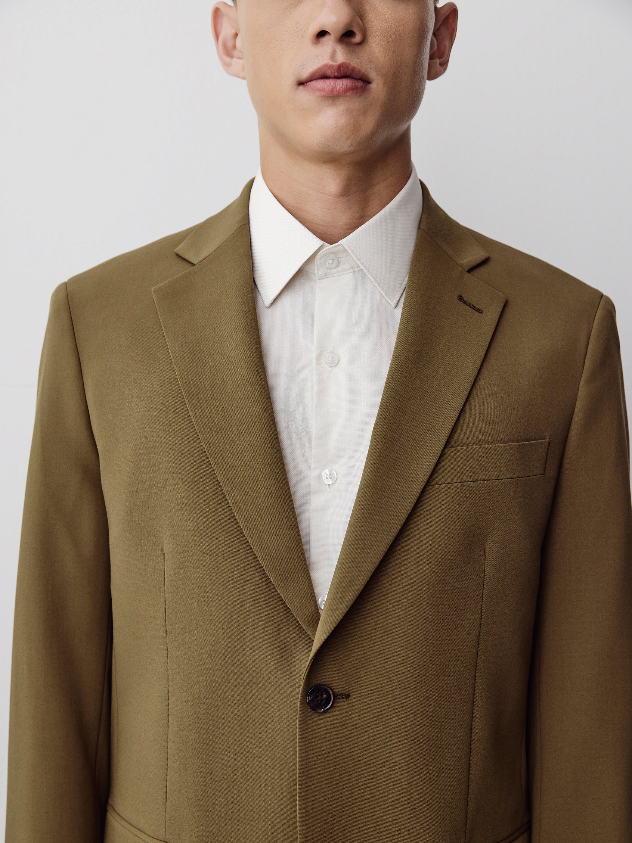 Tailored Burnt Moss Woven Blazer
