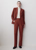 Woven High Rise Stretch Long Straight Pant