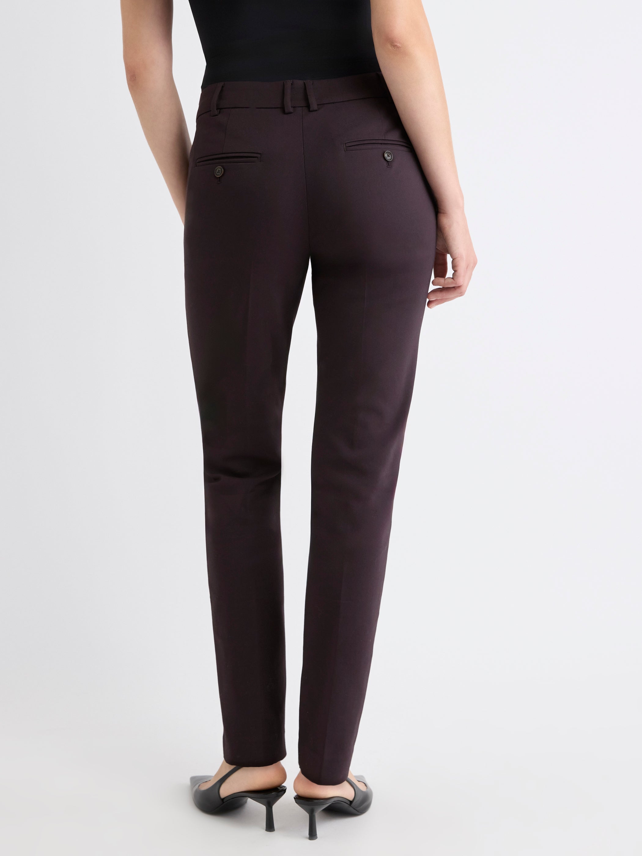 Pantalon Indispensable Signature à Jambe Étroite Pleine Longueur et Taille Mi-Haute