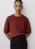 Knit Sweater Striped Hairy Short Sleeve