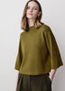 Mock-Neck Sweater with Bell Elbow Sleeves