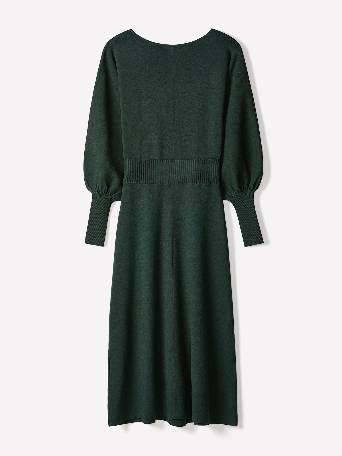 Long-Batwing-Sleeve Midi Sweater Dress