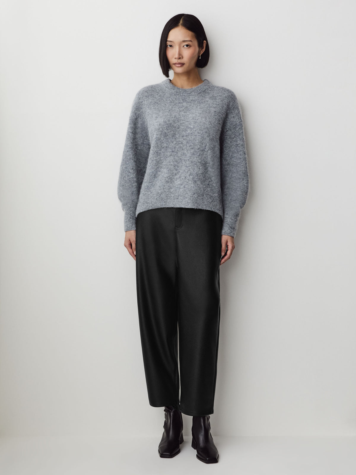 Wool-Blend Long-Sleeve Crew-Neck Sweater