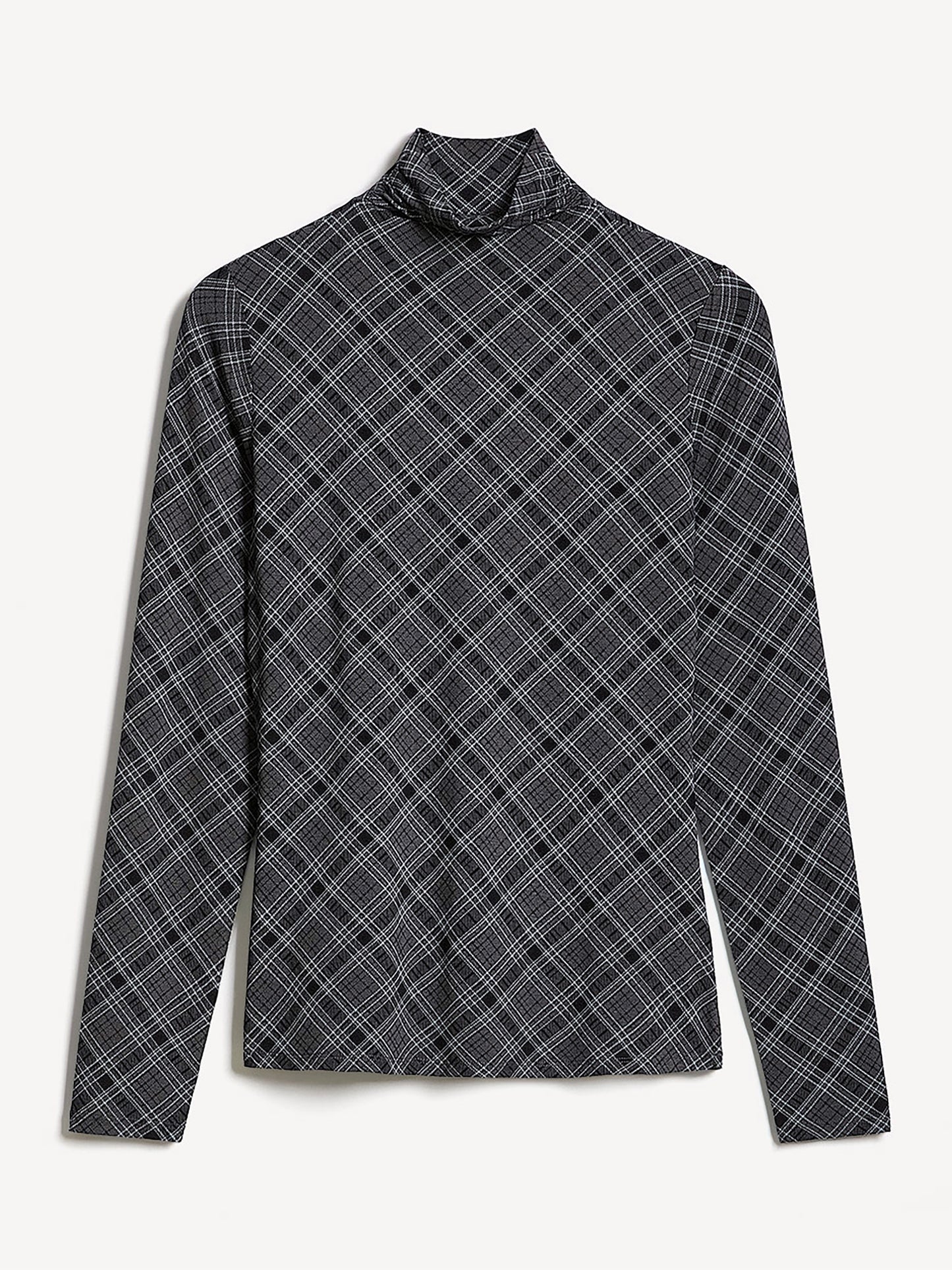 Fitted Long-Sleeve Mock-Neck Tee