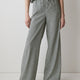 Woven Wide Leg Pant Mid Rise Pull-On Seersucker Stripe