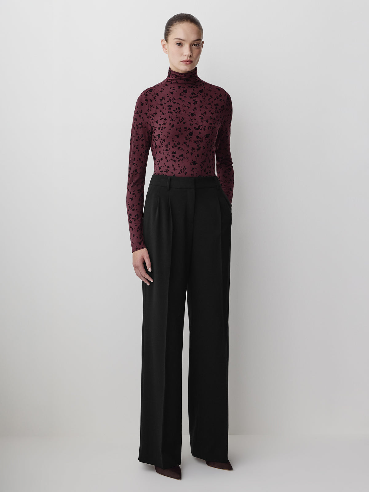 Long-Sleeve Mock-Neck Top