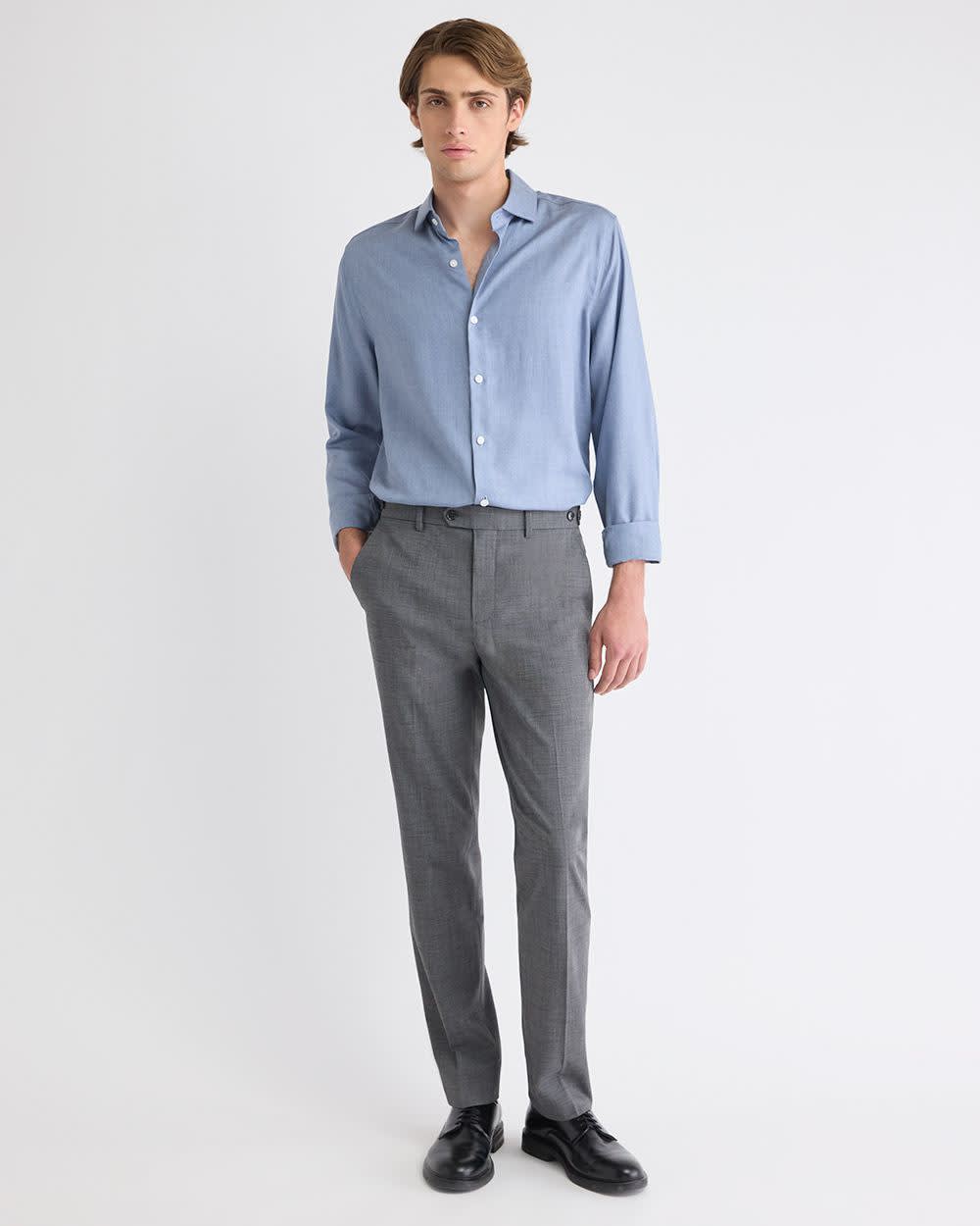 Chemise Habillée en Lyocell Chiné à Coupe Ajustée