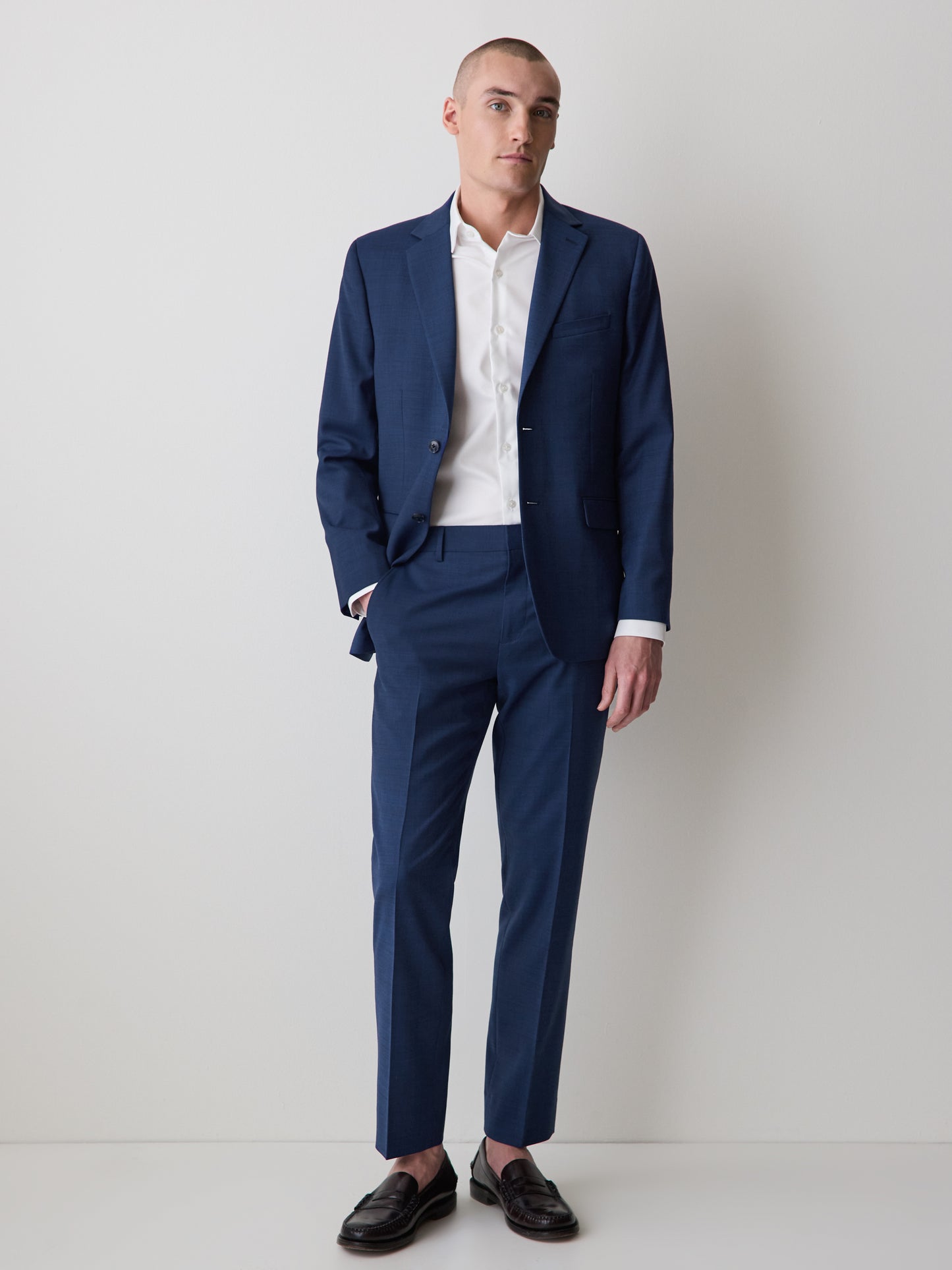 Tailored Wool Blend Men's Woven Blazer