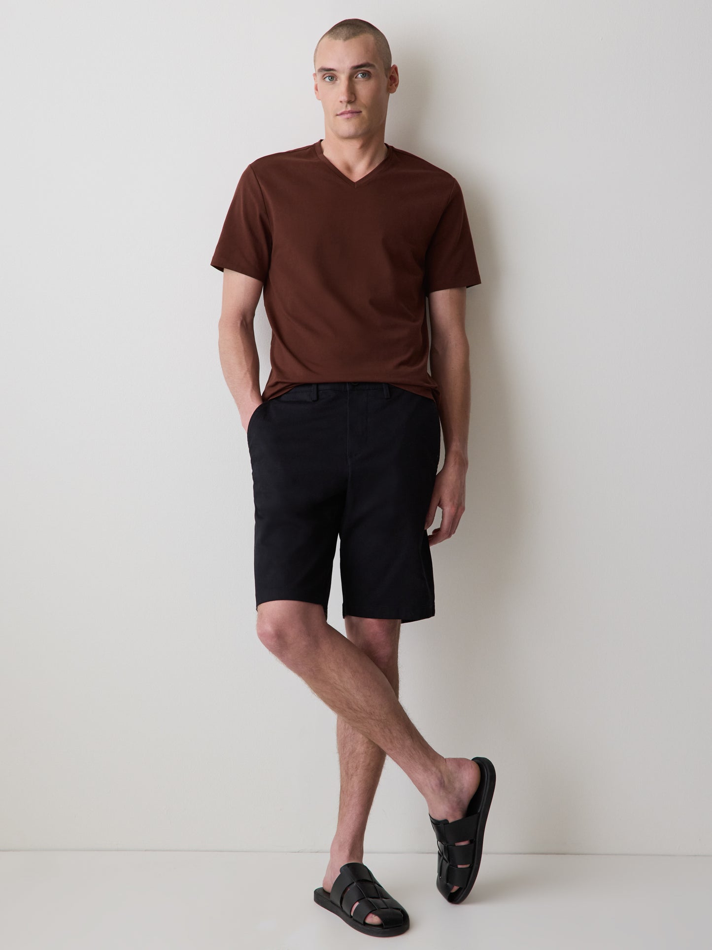 Men's V-Neck Knit T-Shirt Supima Cotton