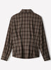 Woven Plaid Button-Up Shirt with Darts