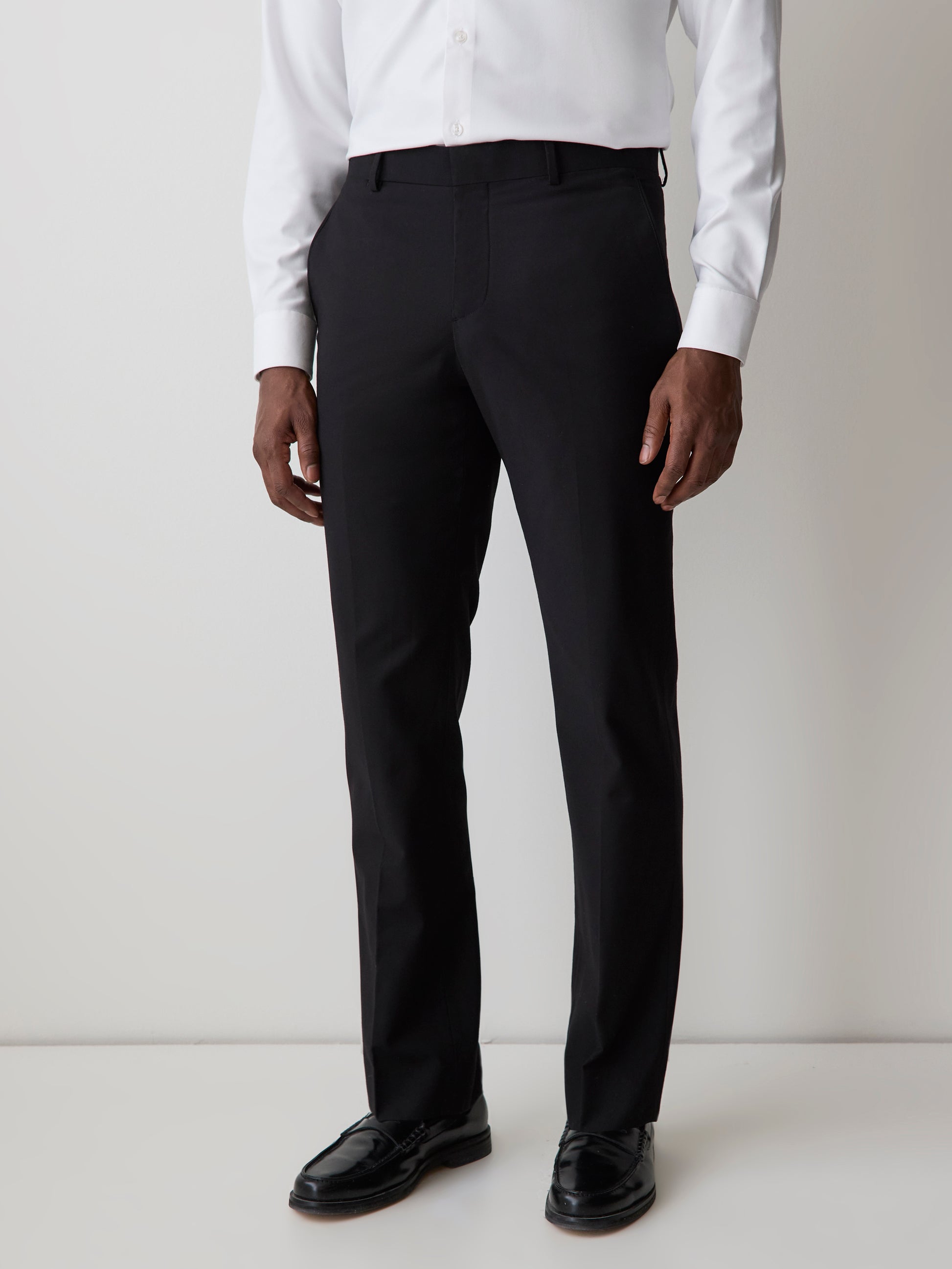 Essential Slim Fit Black Wool-Blend Suit Pant
