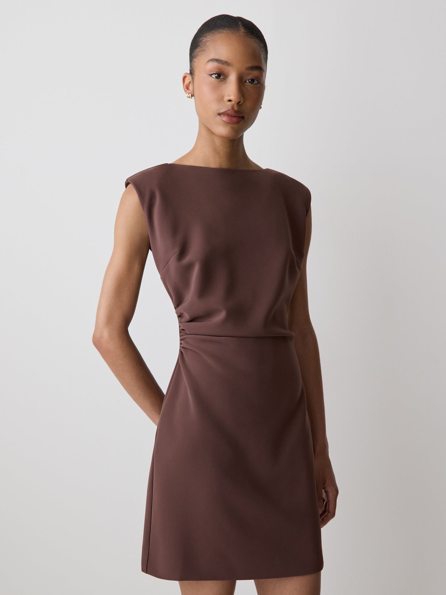 Sleeveless Crew-Neck Mini Dress