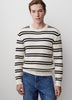 Men's Knit Stripe Crewneck Sweater Cotton Blend