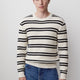 Men's Knit Stripe Crewneck Sweater Cotton Blend