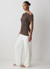 Off-Shoulder Knit Top in Silk Jersey