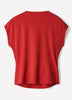 Extended-Sleeve Crew-Neck Draped Top