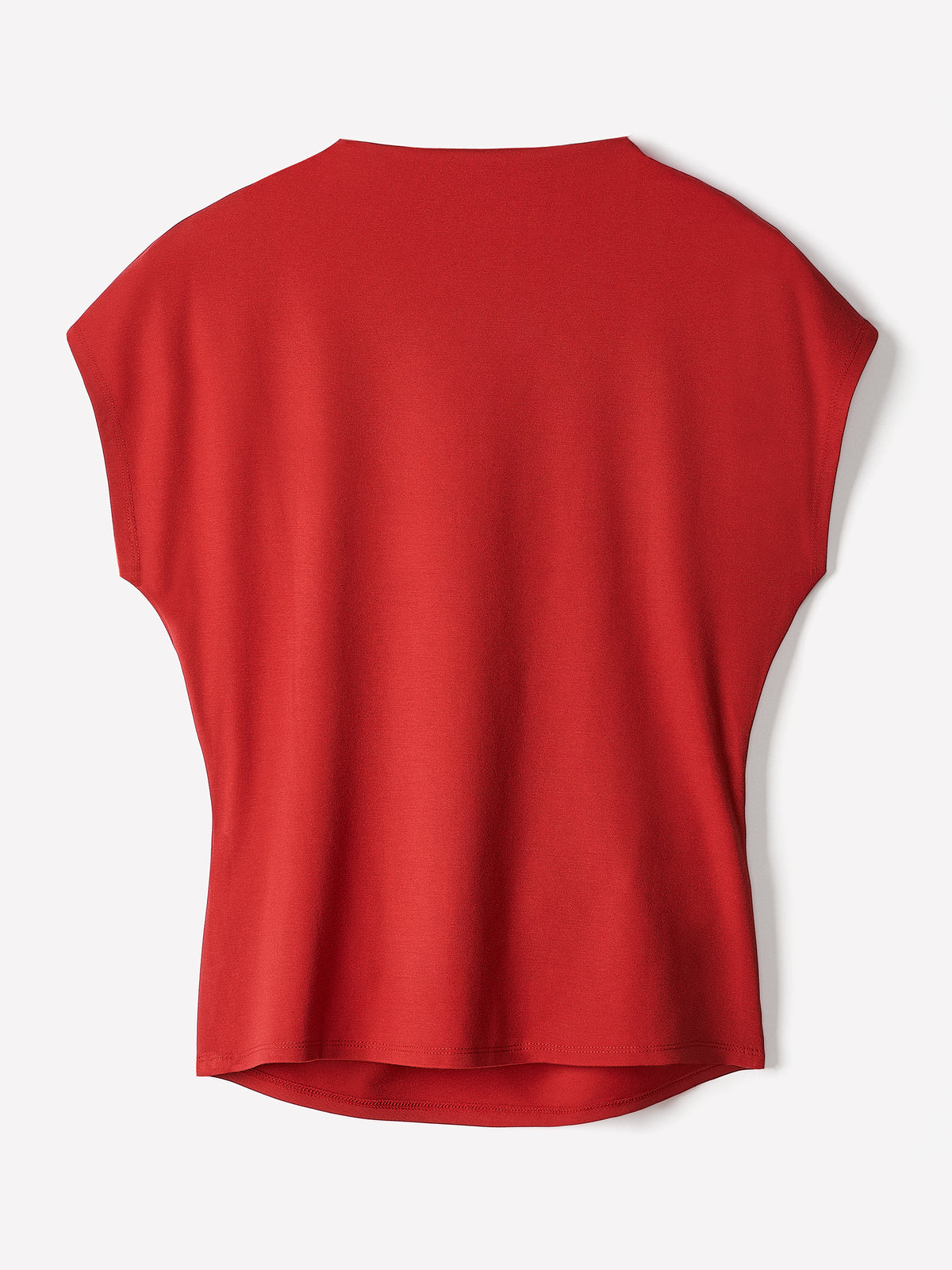 Extended-Sleeve Crew-Neck Draped Top