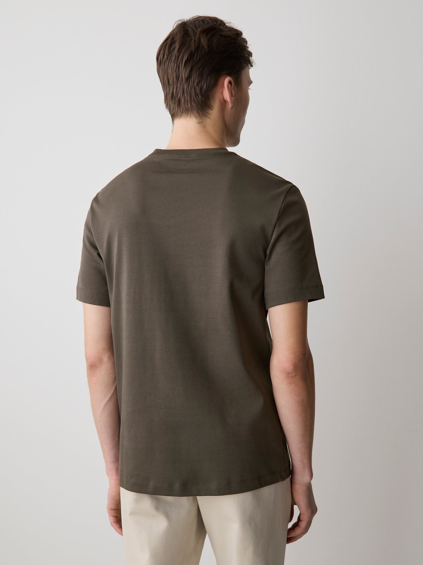 T-Shirt Uni à Manches Courtes et Col Rond