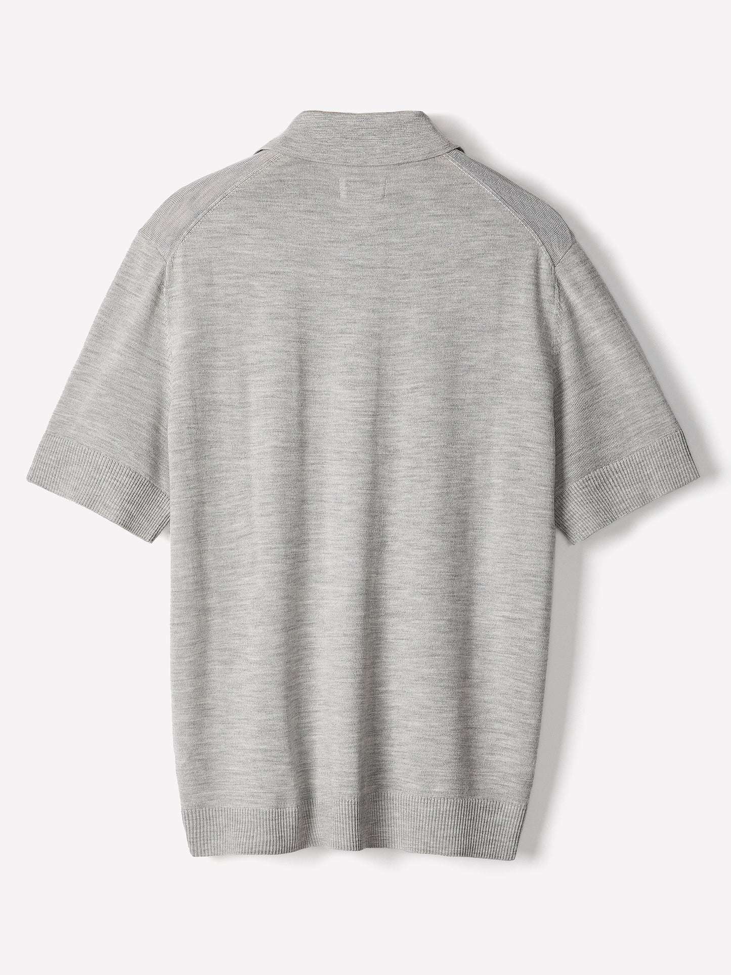 Merino Wool Polo Sweater Short Sleeve