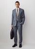 Tailored Brushed Med Blue Woven Pant
