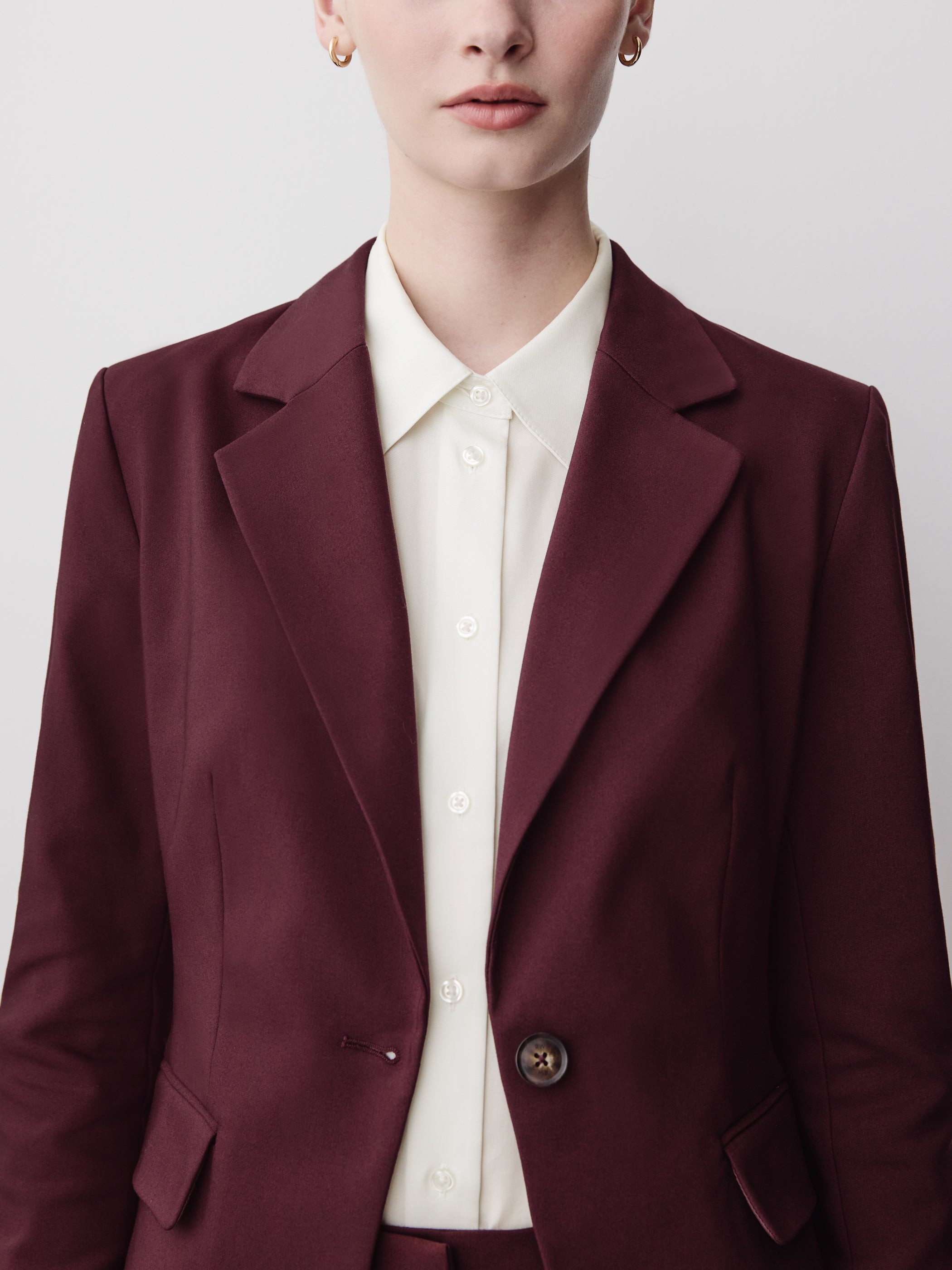 One-Button Fitted Blazer