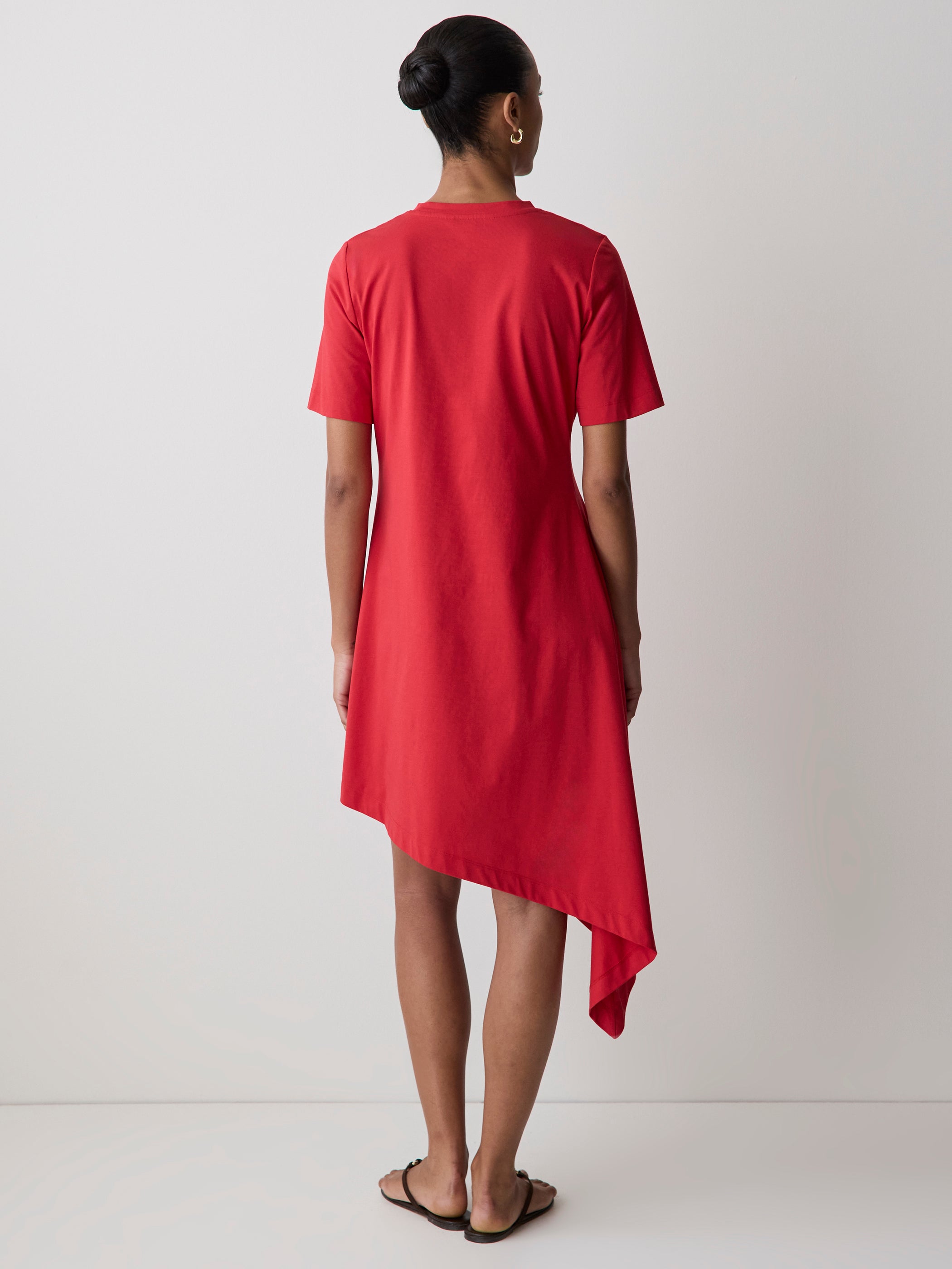Asymmetric Cotton Jersey Knit Dress