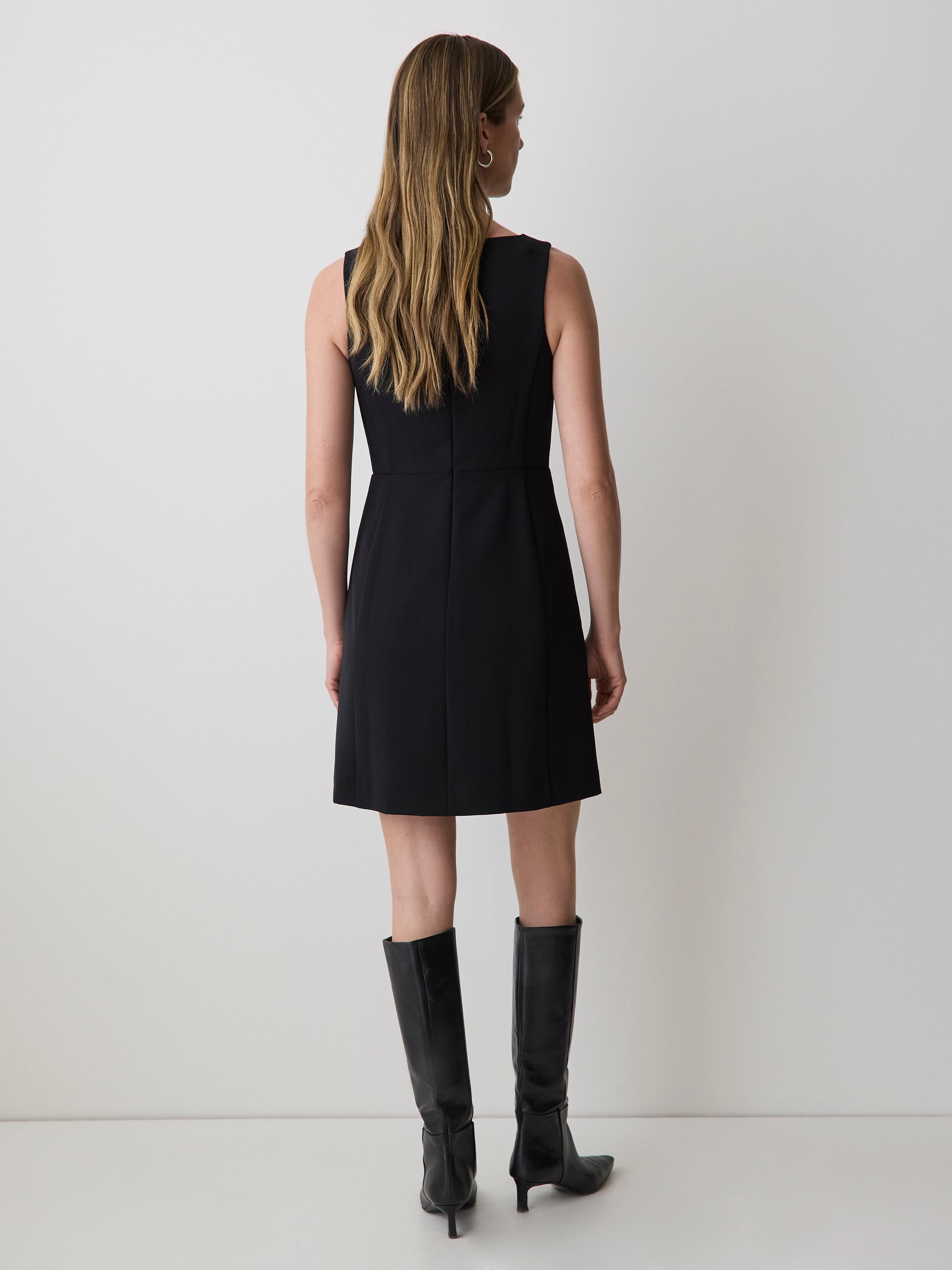 Women's Sleeveless Boat-Neck Mini Fit and Flare Dress RW&CO Women's Sleeveless Boat-Neck Mini Fit and Flare Dress RW&CO
