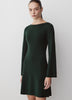 Knit Boat Neck A-Line Mini Dress