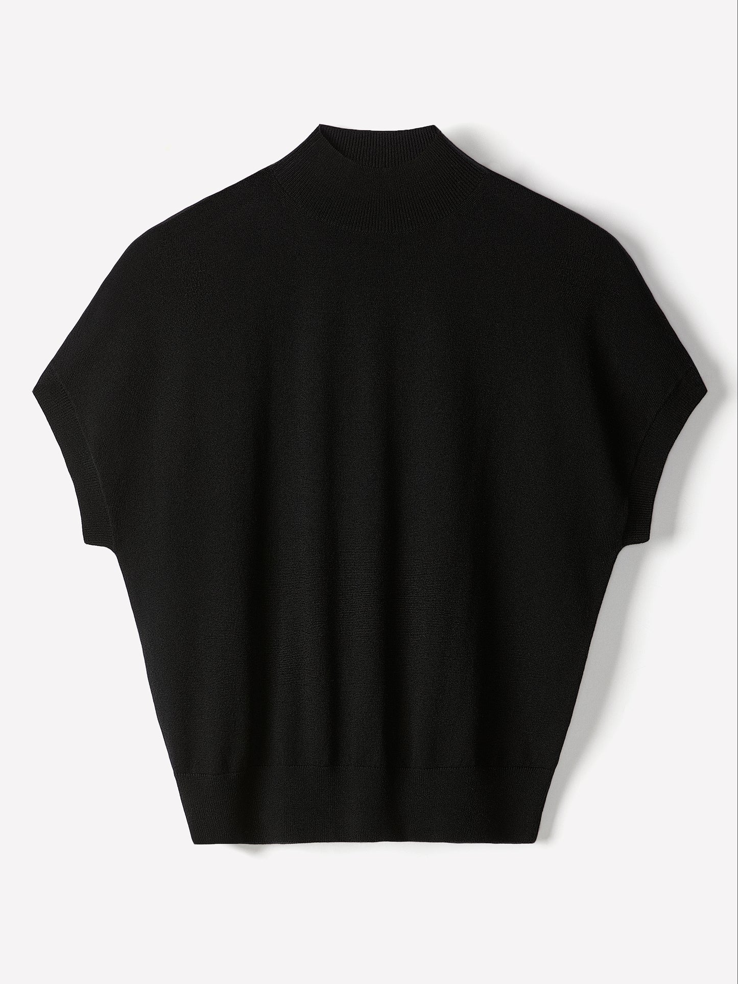 Knit Sweater Extra Fine Merino Wool Mock Neck