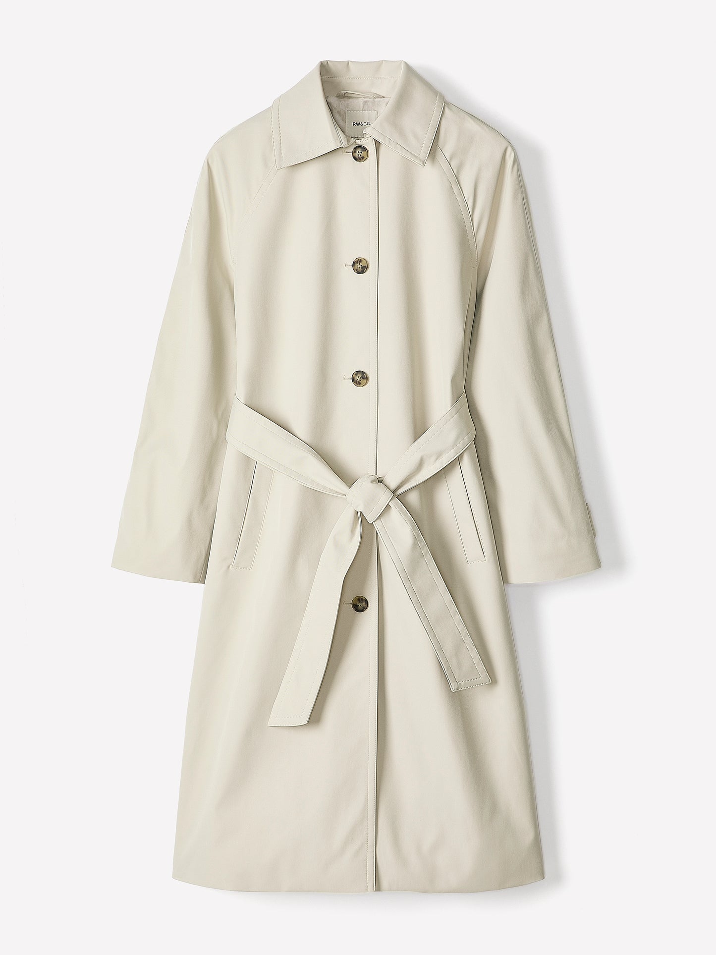 Twill Trench Coat with Removable Belt