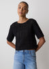 Knit Crochet Relaxed Tee in 100% Cotton