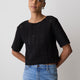 Knit Crochet Relaxed Tee in 100% Cotton