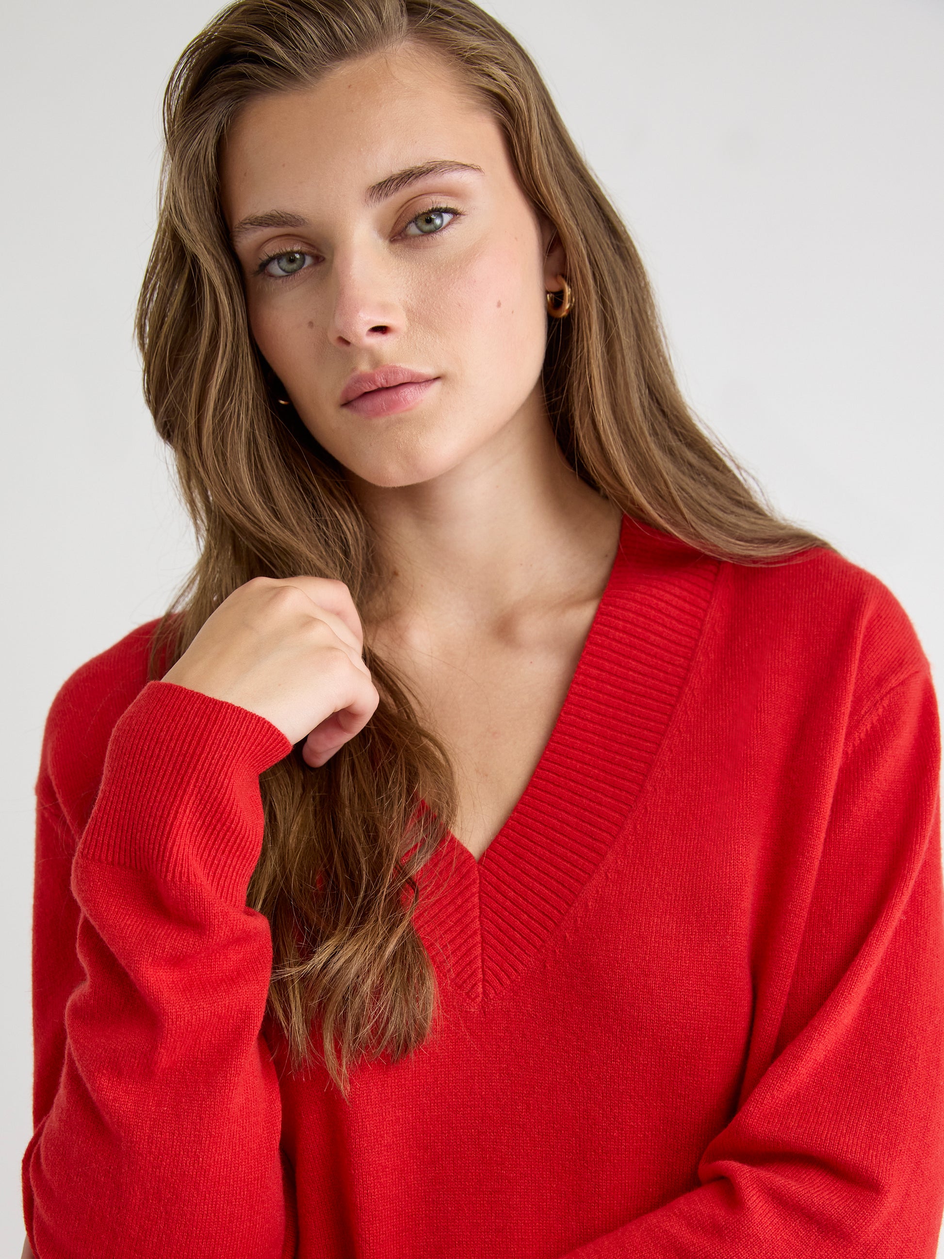 Merino Wool V-Neck Sweater Dress